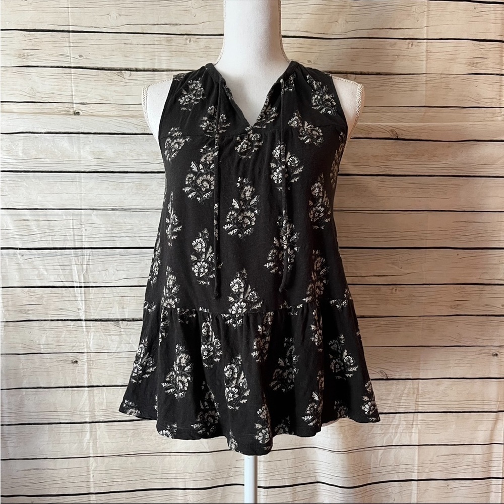 Lucky Brand Sleeveless Floral Cotton Top Size Small